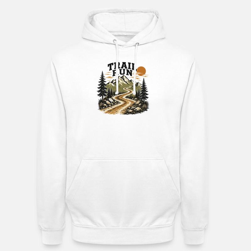 course sur sentier - Sweat-shirt à capuche unisexe - blanc