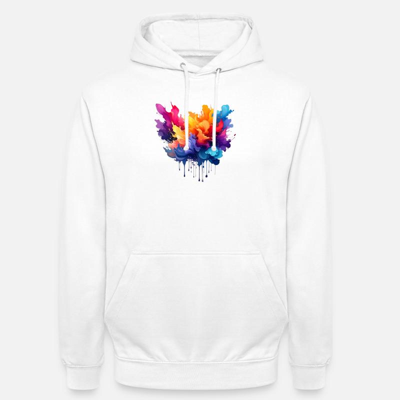 Farbexplosion Farbfluss - Unisex Hoodie - Weiß