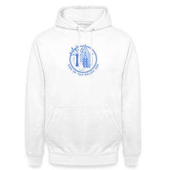 Rise of the Feline Era (for light backgrounds) - Unisex Hoodie - white - Front - AI Model Male 185 dark (185cm) & AI Model Female 172 dark (172cm)