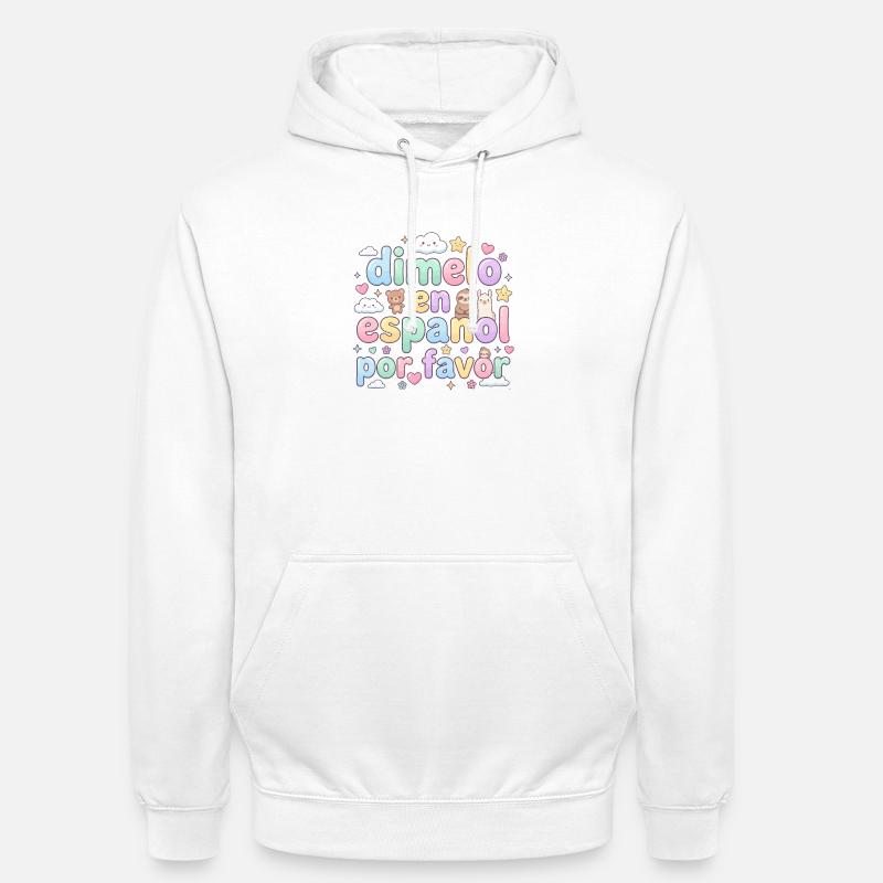 Espagnol Professeur d’espagnol Langue - Sweat-shirt à capuche unisexe - blanc