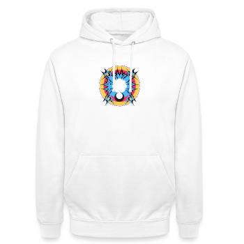 Portal of Energy - Unisex Hoodie - white - Front - AI Model Male 185 dark (185cm) & AI Model Female 172 dark (172cm)