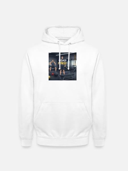 GIDAGI Fitness Cartoons Collection - Unisex Hoodie - white