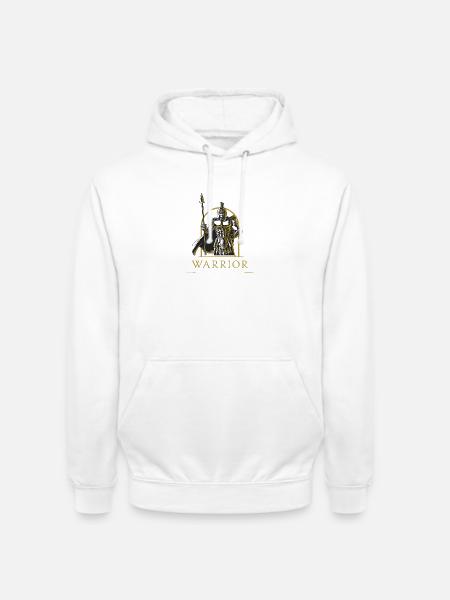 Spartan Warrior Spear Gold Design - Unisex Hoodie - white