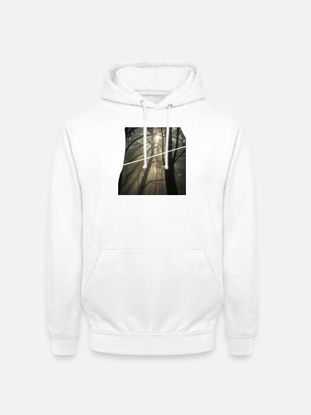 Waldsonnenstrahlen im Morgenlicht - Unisex Hoodie - Weiß