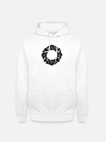 Rose Wreath - Unisex Hoodie - white
