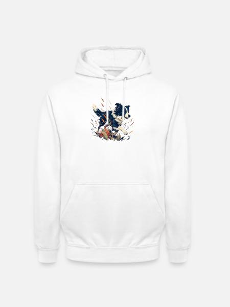 Hund auf der bunten Wiese - Unisex Hoodie - Weiß