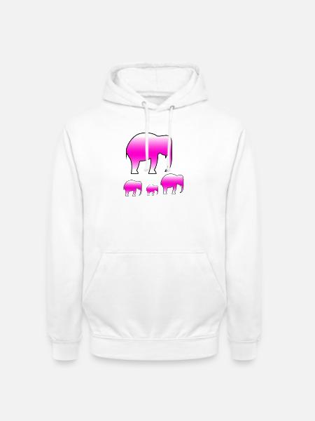 Elefanten - Unisex Hoodie - Weiß