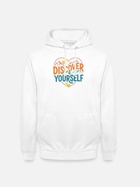 Mountains - Discover Yourself - Unisex Hoodie - white