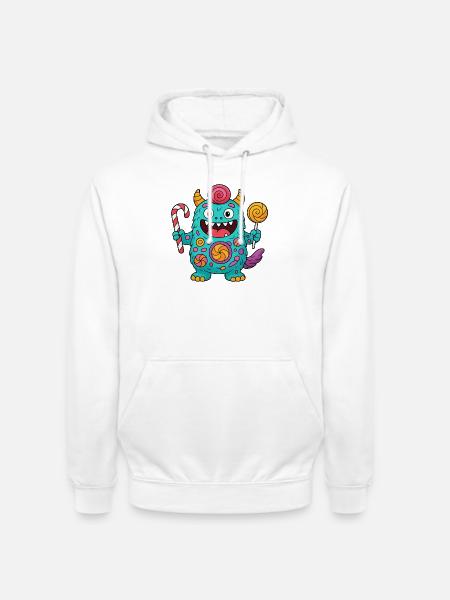 Cute Candy Monster - Unisex Hoodie - white