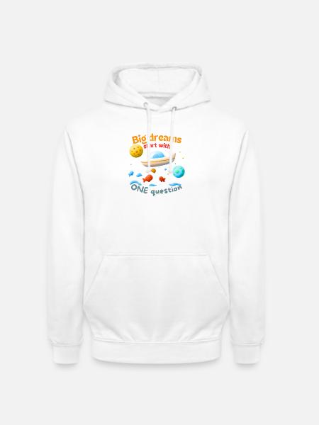 Big dreams start with ONE question - Unisex Hoodie - Weiß