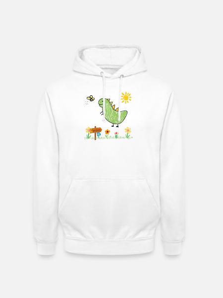 Dino Garden Green Kids - Unisex Hoodie - white