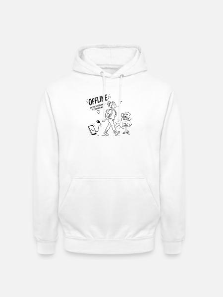 Offline Abenteuer Wanderin Pfadzeichen - Unisex Hoodie - Weiß