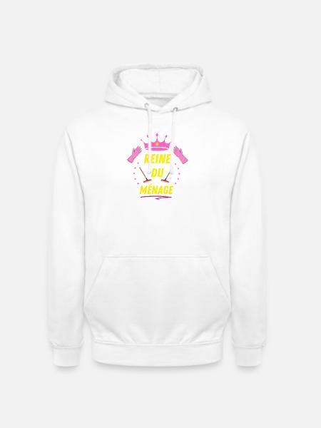 Reine du Ménage - Sweat-shirt à capuche unisexe - blanc