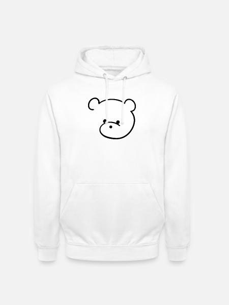 Cute teddy bear with button eyes - Unisex Hoodie - white