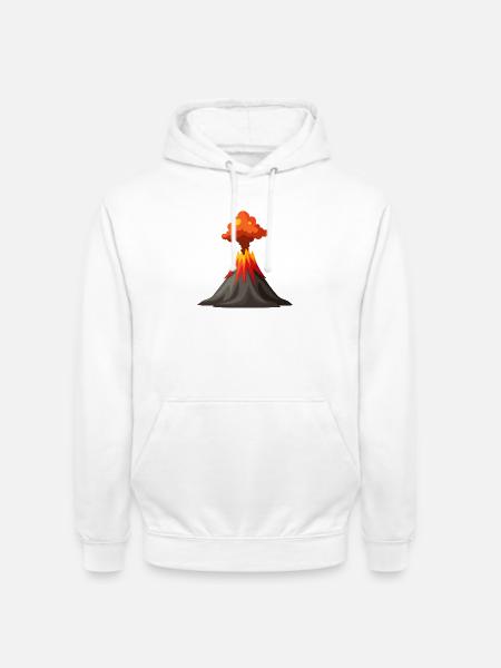Ausbrechender Vulkan - Unisex Hoodie - Weiß