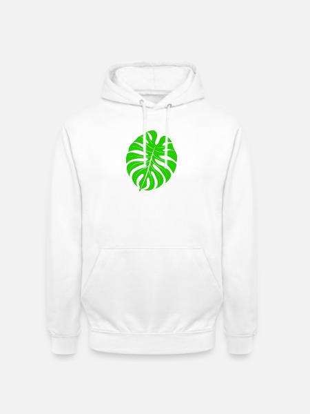 Monstera feuille - Sweat-shirt à capuche unisexe - blanc
