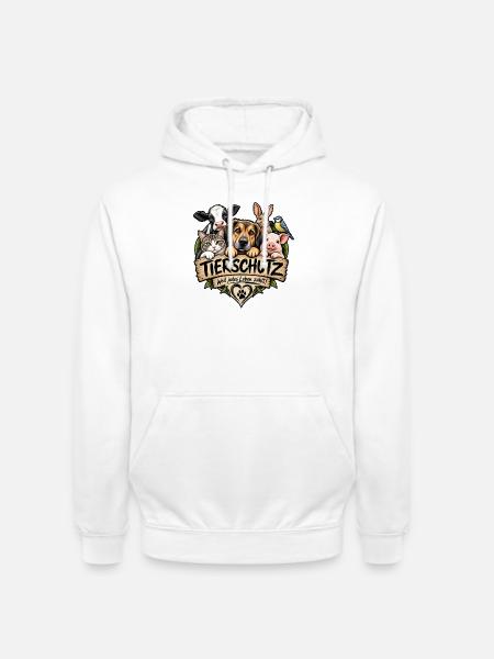 Tierschutz Tierliebe - Unisex Hoodie - Weiß
