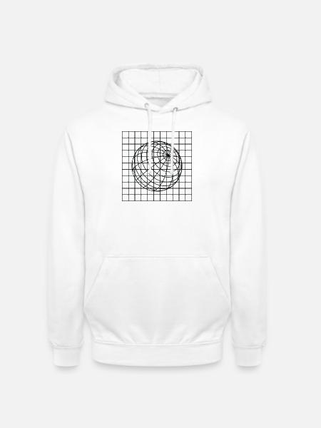 Geometrischer Globusdrahtrahmen - Unisex Hoodie - Weiß
