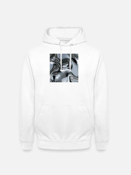 Abstraktes flüssiges Chrom - Unisex Hoodie - Weiß