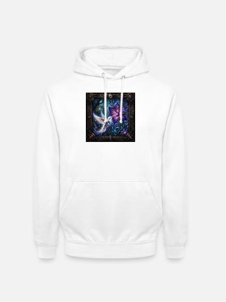 Verzauberter Steampunk-Kolibri - Unisex Hoodie - Weiß