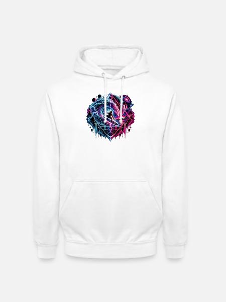 Kosmischer Wellenreiter – Surfen im All - Unisex Hoodie - Weiß