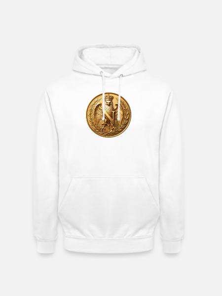 Napoleon Goldadler-Abzeichen in Gold mit N - Unisex Hoodie - Weiß