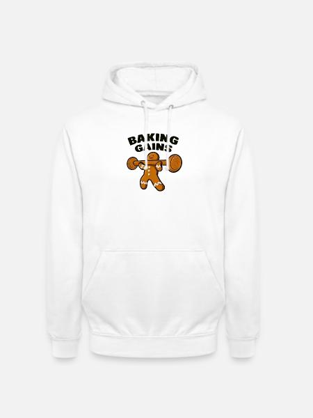 Baking Gains: Ginger Krafttraining - Unisex Hoodie - Weiß