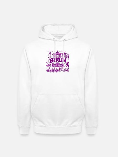 Berlin - Hauptstadt mit Sehenswürdigkeiten - Unisex Hoodie - Weiß