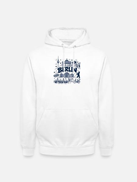 Berlin - Hauptstadt mit Sehenswürdigkeiten - Unisex Hoodie - Weiß