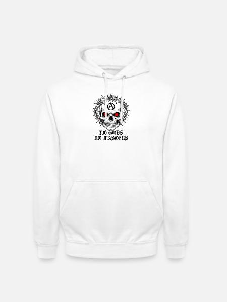 Anarchieschädel mit Dornenkrone - Unisex Hoodie - Weiß