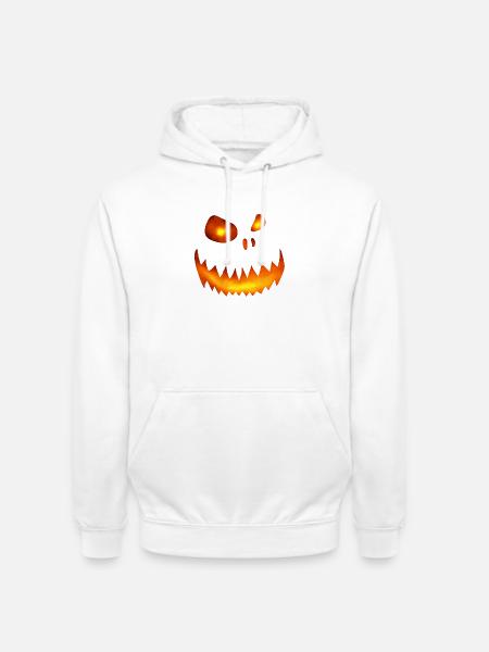 Schiefes Monstergesicht Feuerglut - Halloween - Unisex Hoodie - Weiß