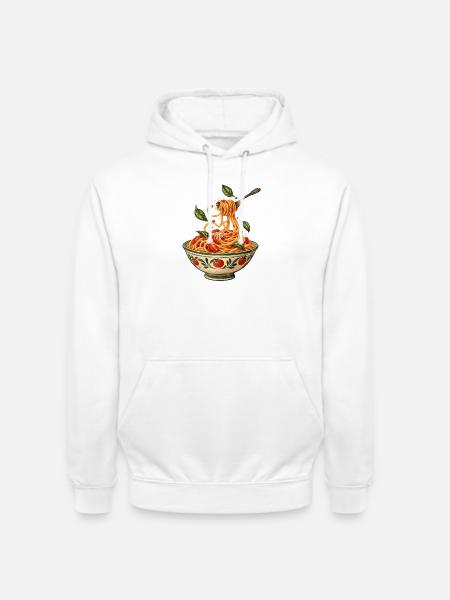 Spaghetti Schüssel Illustration - Unisex Hoodie - Weiß