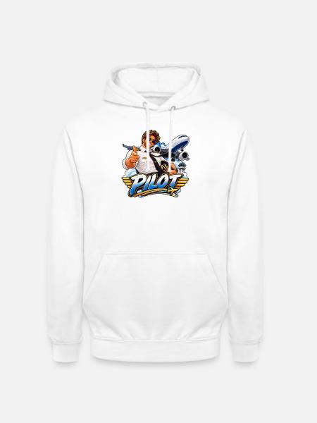 Charismatischer Cartoon-Luftpilot - Unisex Hoodie - Weiß