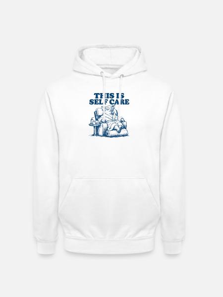 Selbstfürsorge-Bär in Entspannungsmodus - Unisex Hoodie - Weiß