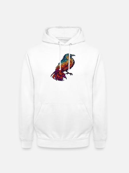 Bunte Orpheus-Krähe - Unisex Hoodie - Weiß