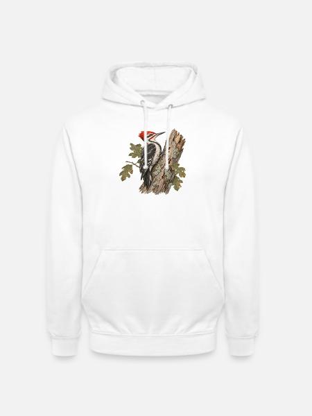 Kiefernspecht im Herbstlaub - Unisex Hoodie - Weiß