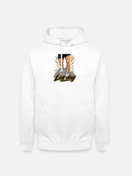 Fitness Herren Outfit - Leg day - Unisex Hoodie - Weiß