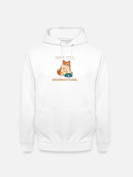 Krisensitzung der hungrigen Katze - Unisex Hoodie - Weiß