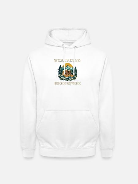 Ruhestand Bergpfad Blick - Unisex Hoodie - Weiß