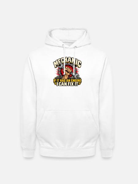 Motor-Reparatur-Mechaniker-Tee - Unisex Hoodie - Weiß