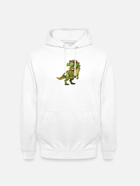 Tyrannosaurus Rex mit Sonnenbrille - Unisex Hoodie - Weiß