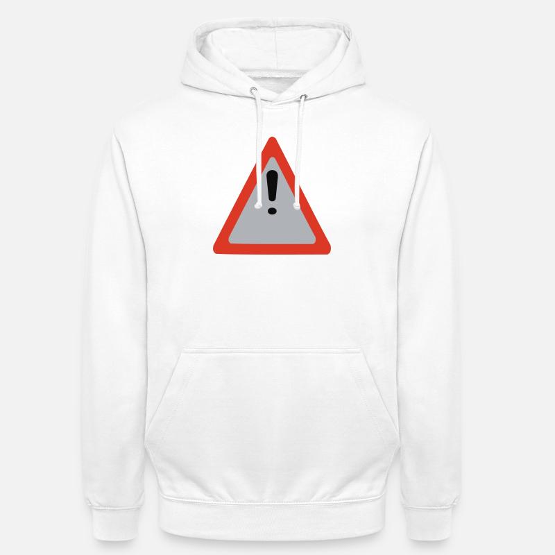 Warnzeichen Dreieck Ausrufezeichen - Unisex Hoodie - Weiß