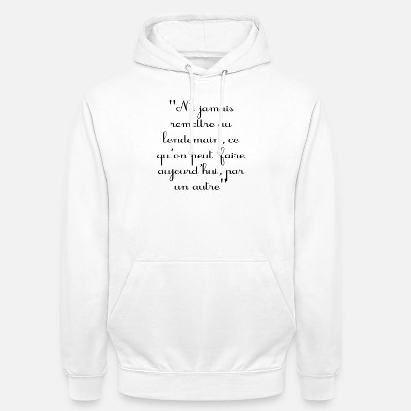 Procrastinateur - Sweat-shirt à capuche unisexe - blanc