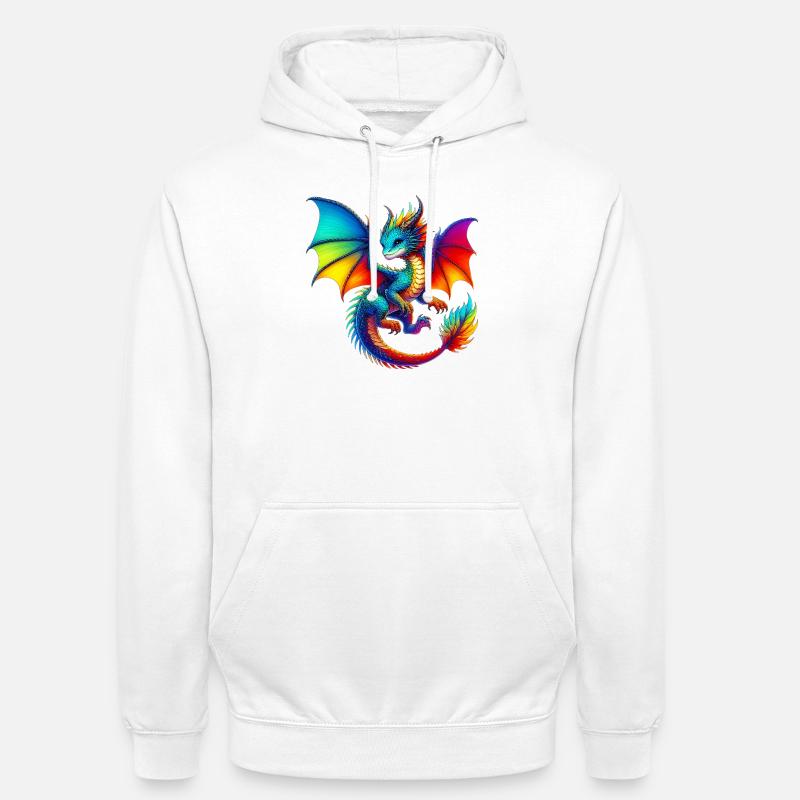 Dragon - Sweat-shirt à capuche unisexe - blanc