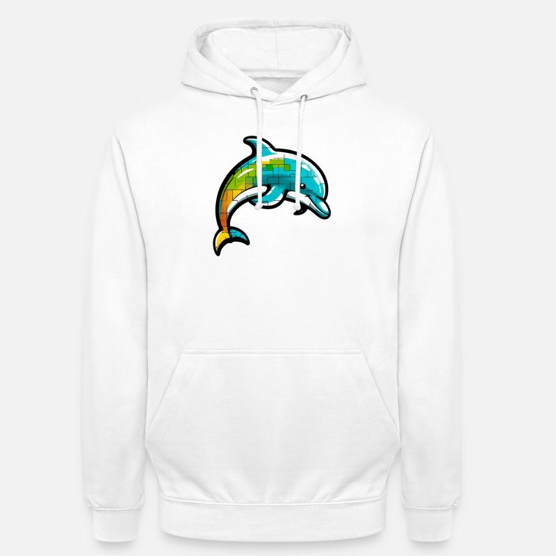 Dauphin - Sweat-shirt à capuche unisexe - blanc
