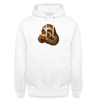 Sloth Lasagna Food Enjoyment Lazy - Unisex Hoodie - white - Front - AI Model Male 185 dark (185cm) & AI Model Female 172 dark (172cm)