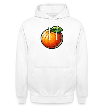 Stylized Orange Bright Zest - Unisex Hoodie - white - Front - AI Model Male 185 dark (185cm) & AI Model Female 172 dark (172cm)