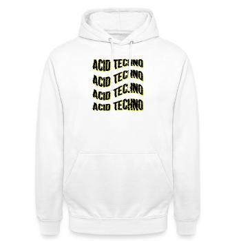 Glitch Acid Techno Wiederholt Neon - Unisex Hoodie - Weiß - Vorne - AI Model Male 185 dark (185cm) & AI Model Female 172 dark (172cm)