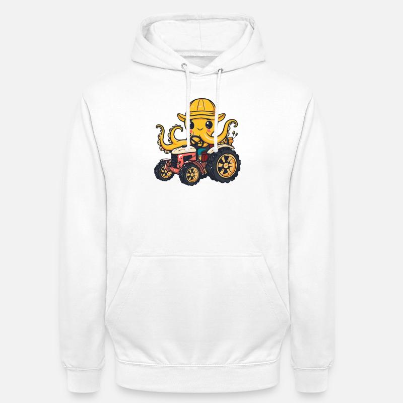 Exploitant de tracteurs pieuvres - Sweat-shirt à capuche unisexe - blanc