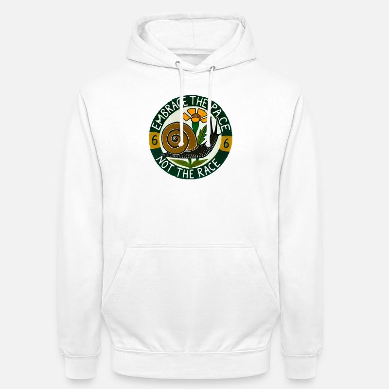 Umarme die langsame Schnecke - Unisex Hoodie - Weiß